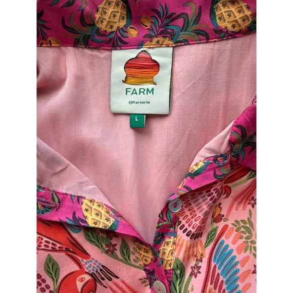 Farm Rio Mixed Boarder Print Button Front Maxi Dress Multicolor Size Large - Picture 8 of 12